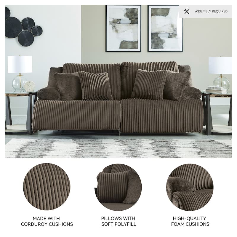 Signature Design by Ashley Top Tier 2-Piece Reclining Sectional Loveseat - 92"W x 40"D x 41"H