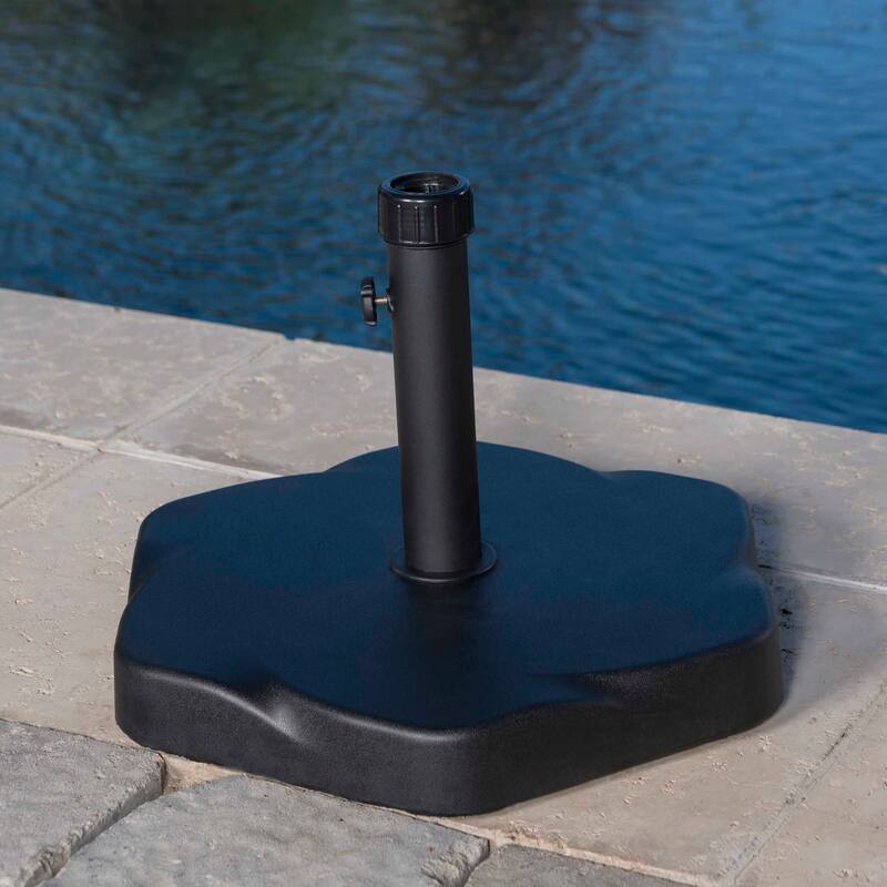 Hexagonal Concrete and Steel Umbrella Base with Adapters, 66 Lbs, 18.9\