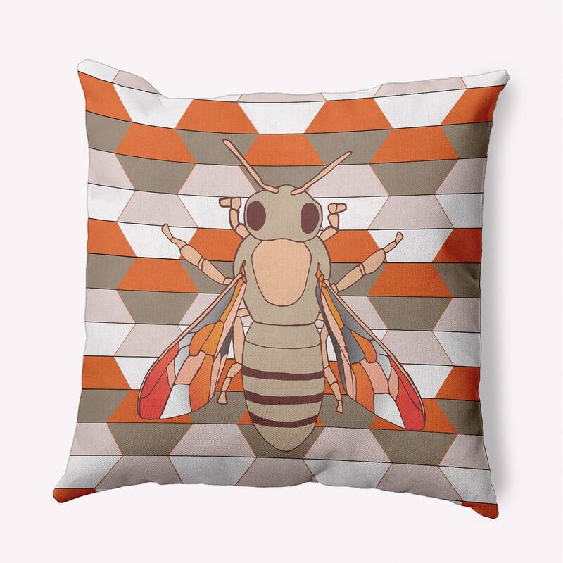 Bee and Comb Indoor/Outdoor Throw Pillow - Doe - 16" x 16"