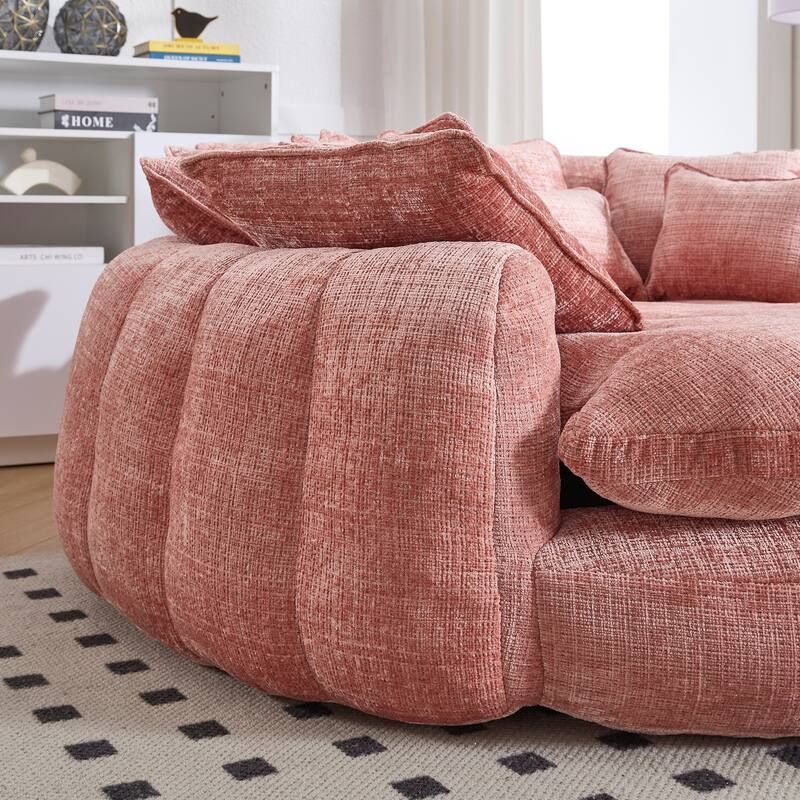 Comfortable Oversized Double Loaf High Back Round Sofa Bed with Armrests