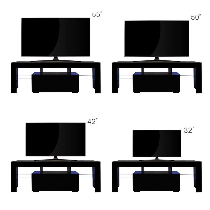 Entertainment TV Stand, Large TV Stand TV Base Stand with LED Light TV Cabinet