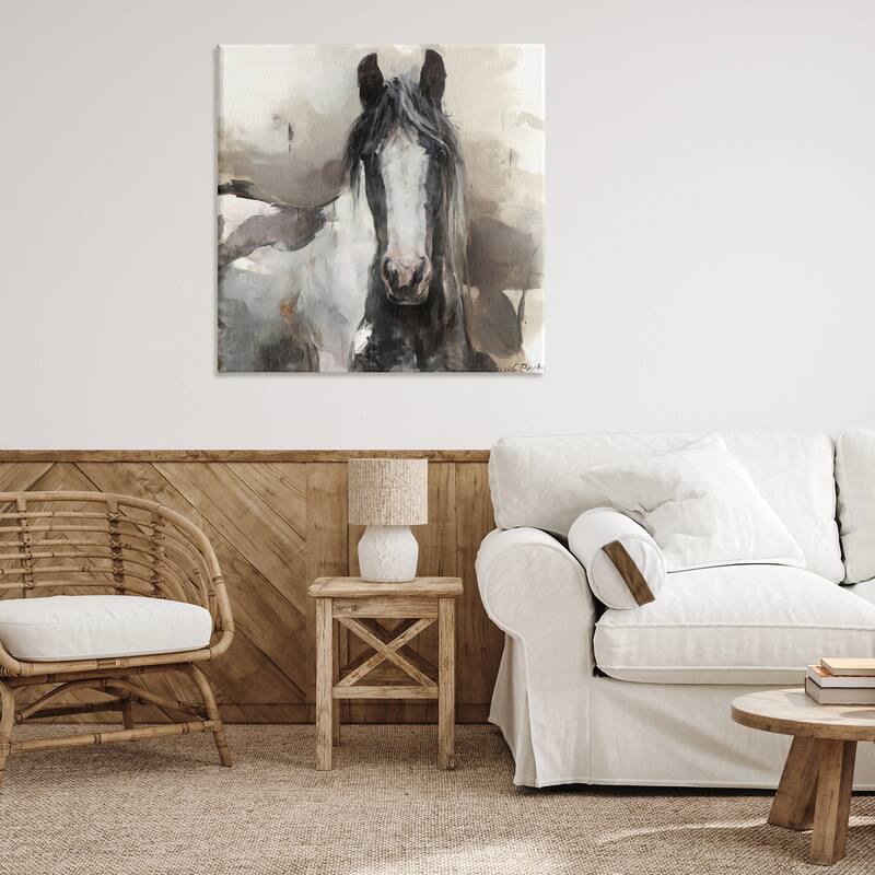 Stupell Grey & Beige Horse Abstract Canvas Wall Art Design By Marilyn Hageman