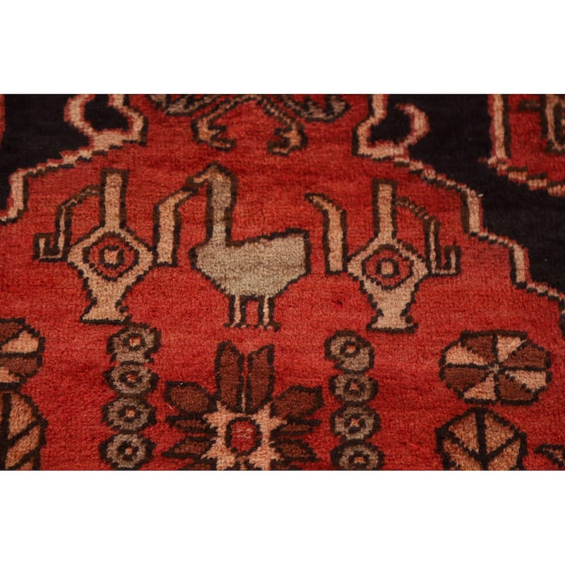 Tribal Ardebil Persian Vintage Runner Rug Handmade Wool Carpet - 4'5"x 11'2"