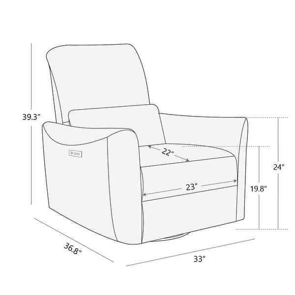 dimension image slide 1 of 2, Spruce & Spring Asher Power Swivel Glider Recliner