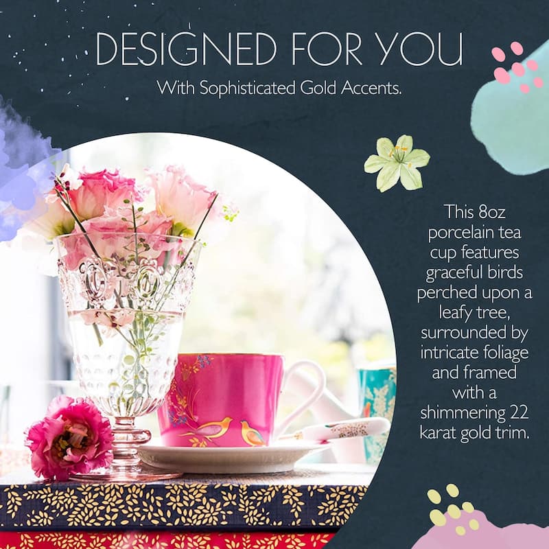 Sara Miller for Portmeirion London Chelsea Teacup and Saucer - 8 oz.