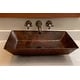 preview thumbnail 3 of 10, 20-in Rectangle Vessel Hammered Copper Sink (VREC2014DB)