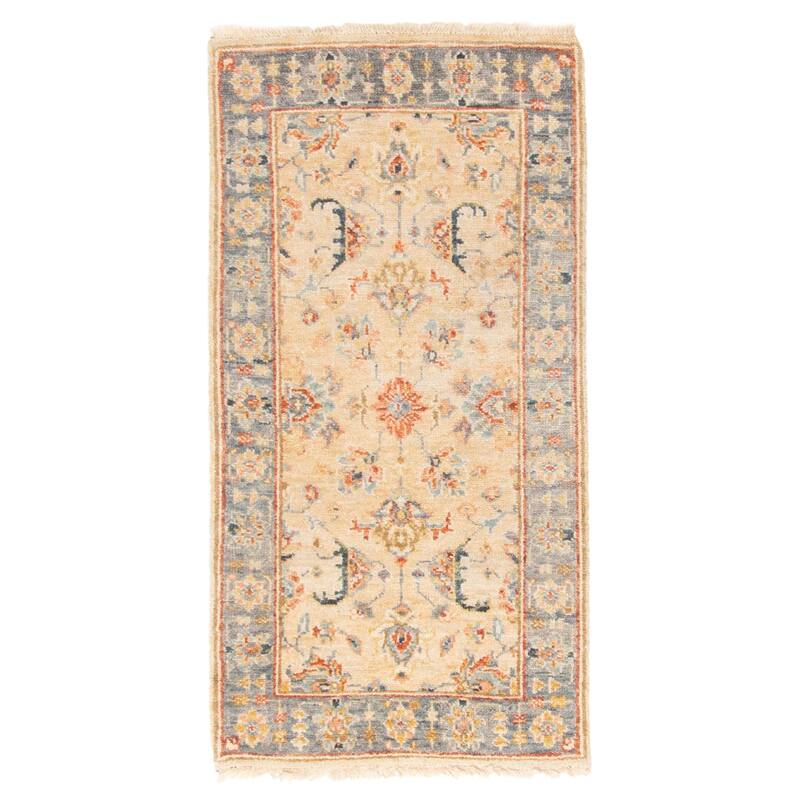 ECARPETGALLERY Hand-knotted Finest Oushak Tan Wool Rug - 2'2 x 4'4