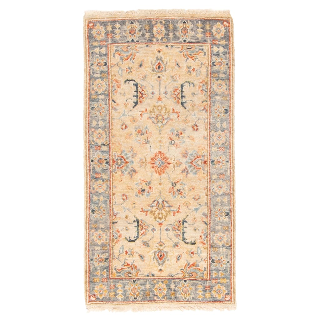 ECARPETGALLERY Hand-knotted Finest Oushak Tan Wool Rug - 2'2 x 4'4