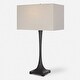 preview thumbnail 2 of 6, Tapered Cast Iron Table Lamp with Rectangular Shade - 29.5" - Black and Cream
