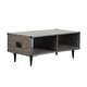 preview thumbnail 1 of 7, ExBrite Solid Wood Coffee Table ,Gray Finish - 23.6" x 46" x 17.9" 23.6" x 46" x 17.9"