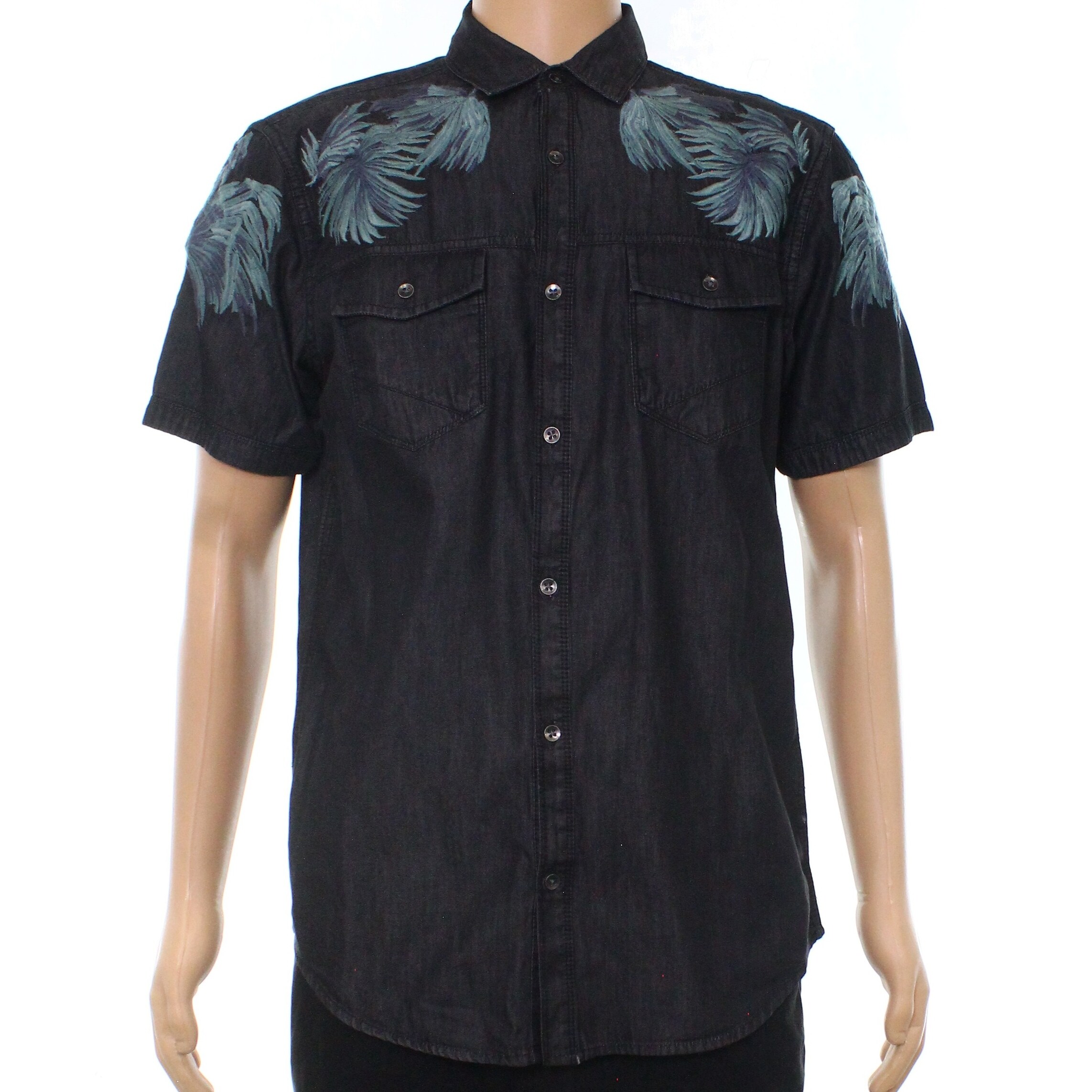 embroidered denim shirt mens