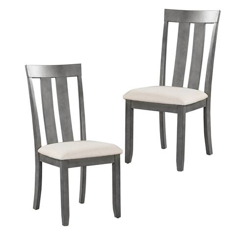 Soft Fabric Dining Chairs with Seat Cushions and Back, Set of 2
