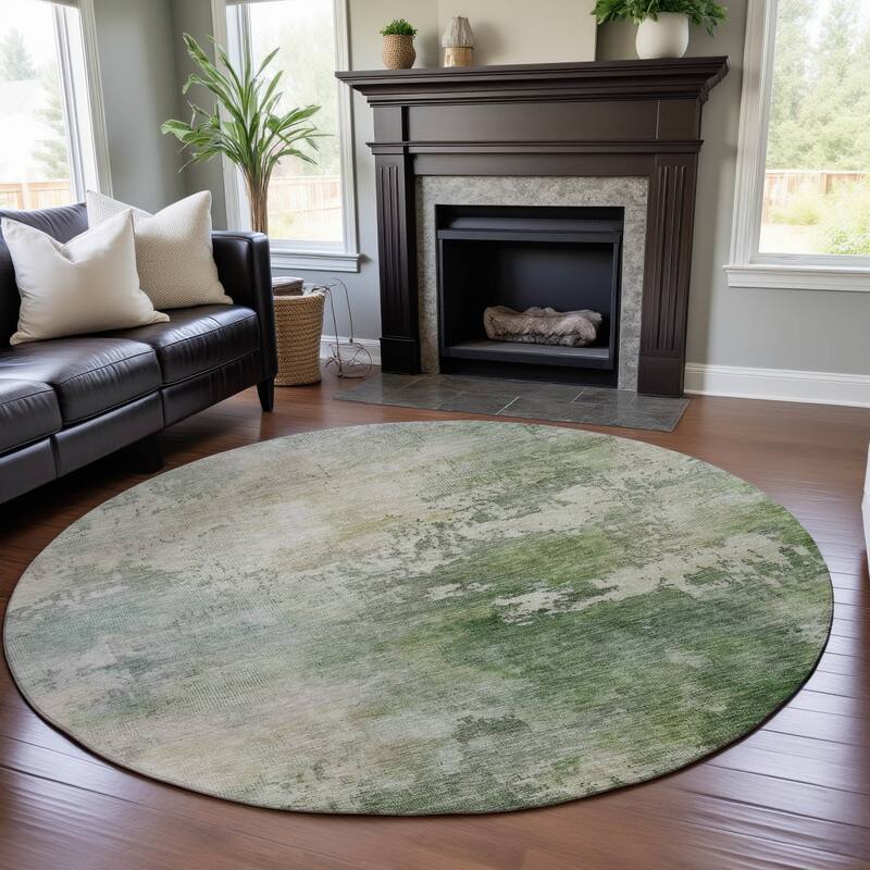 Premium Washable Super Soft Casual Contemporary Mayfield Rug - Aloe - 8' x 8'