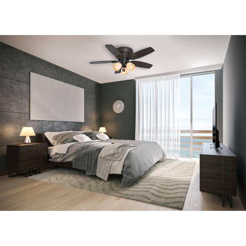 Casablanca 44" Durant Low Profile Ceiling Fan with LED Light Kit and Pull Chain