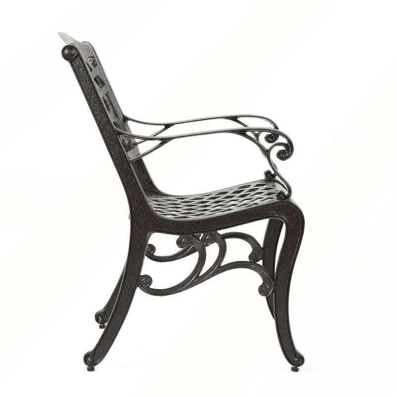 Contemporary Cast Aluminum Patio Dining Set Weather Resistant