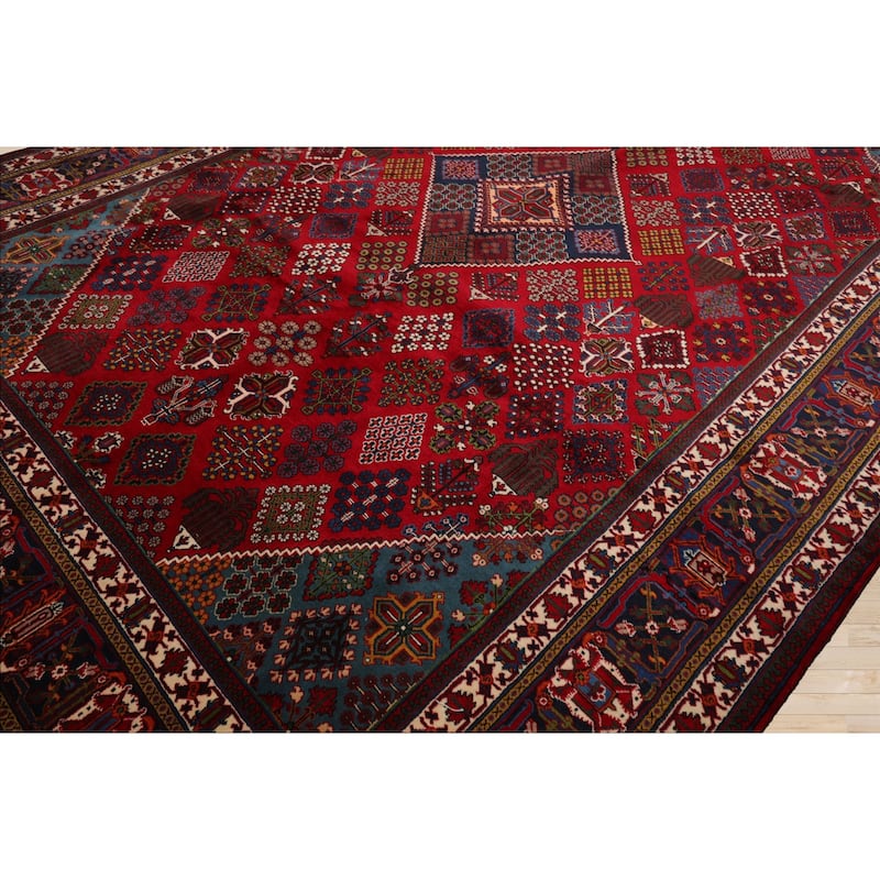 8'7''x12'8'' Hand Knotted Wool Red Joshegan Traditional Rug - 8' 7'' x 12' 8''