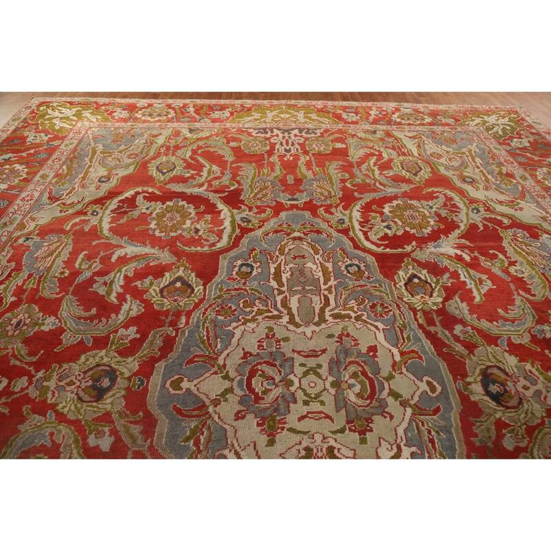 Hand Knotted Oriental 100% Wool Carpet Traditional Floral Red Sultanabad Area Rug - 16' 10'' X 12' 5''