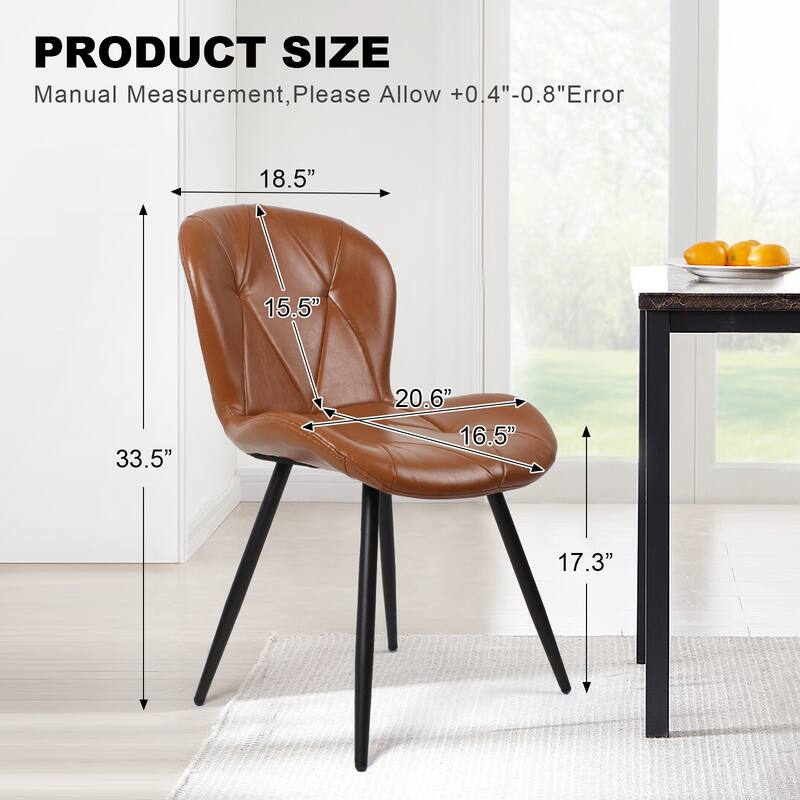 Upholstered Leather Dining Chair (Set of 2)