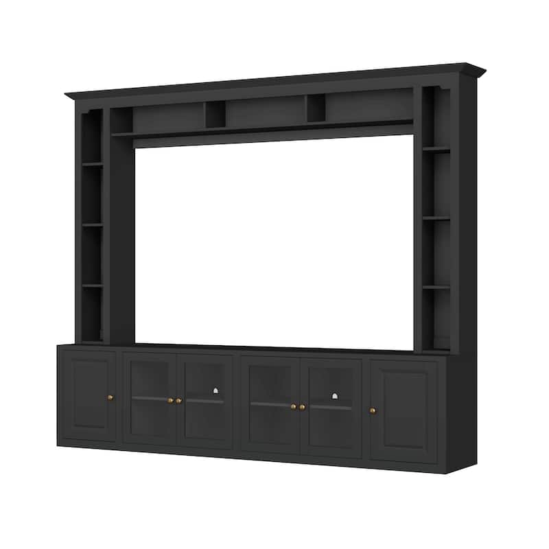 4-Piece Modern Entertainment Center Wall Unit with Bookshelves - All-in-1 Large TV Stand for TVs Up to 80"