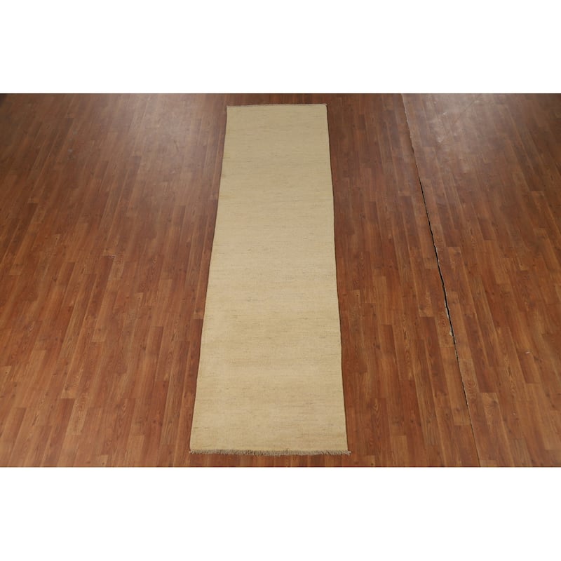Contemporary Gabbeh Runner Rug Hand-Knotted Wool Carpet - 2'8"x 9'6"