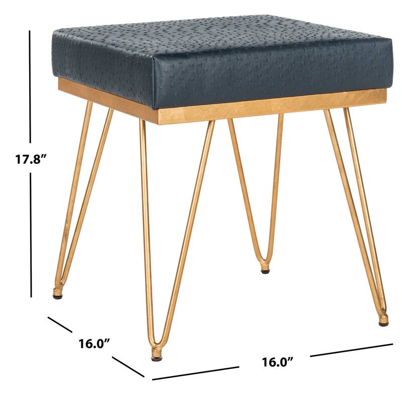 SAFAVIEH Wilke Mid-Century Square Bench - 16" x 16" x 17.8" - 16Wx16Dx18H