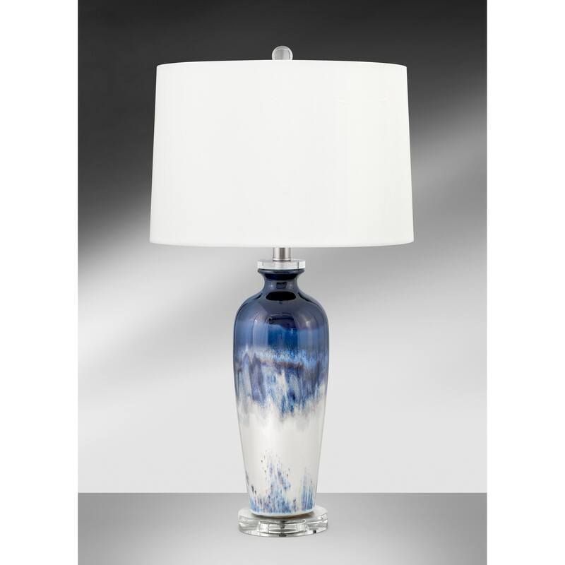 Sabbia 28 in. Blue and White Table Lamp