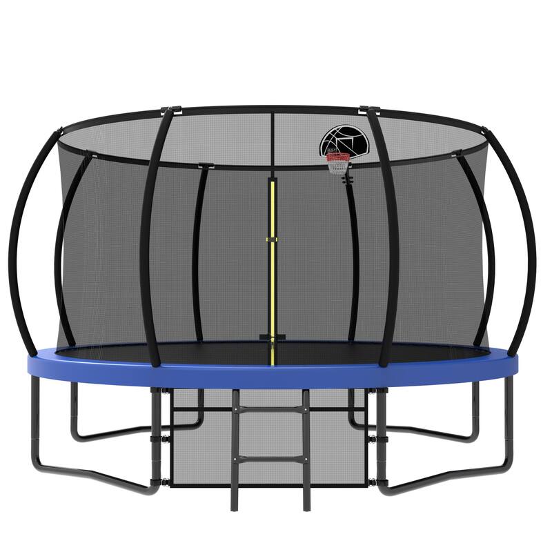 Anmytek 12FT Kids Trampoline with Enclosure and Ladder - Blue