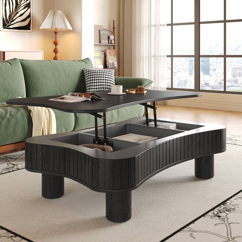 Lift Top Coffee Table for Living Room - Black