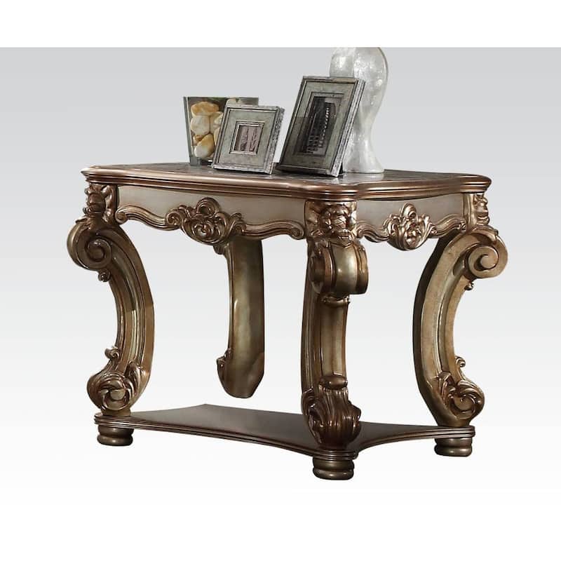 Wooden End Table in Gold Patina - Bed Bath & Beyond - 40044747