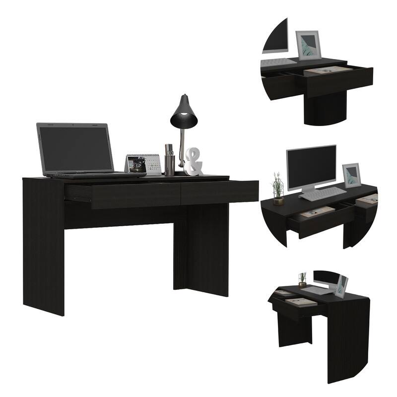 Modern Style Computer Desk, Sit Stand Up Desk with 2Drawer, Home