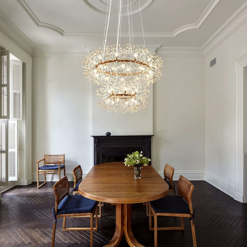 2-Tiers Firework Sputnik Wagon Wheel Crystal Chandelier