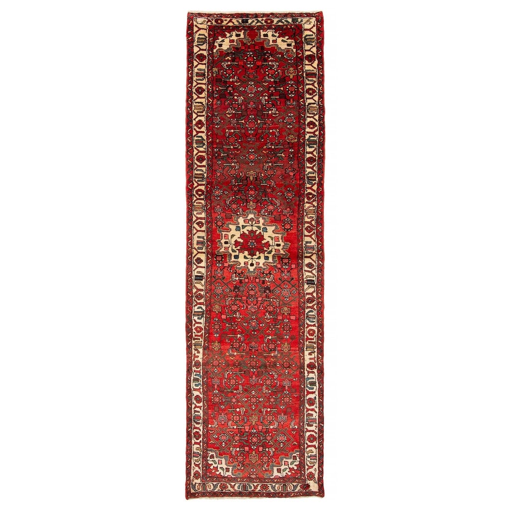ECARPETGALLERY Hand-knotted Andelz Red Wool Rug - 2' 7" x 9' 7"