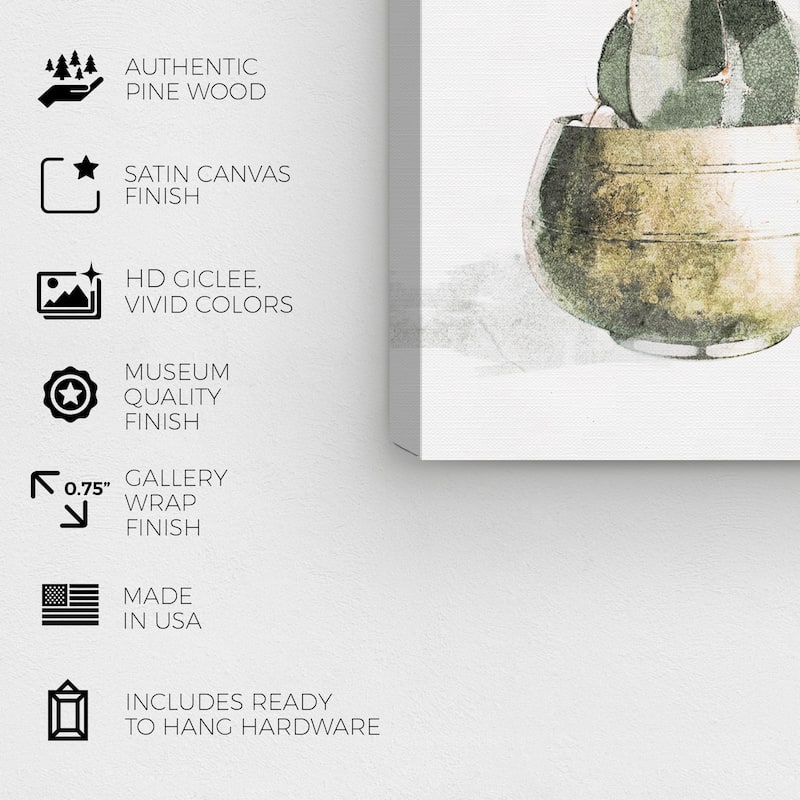 Wynwood Studio 'Succulent Collection' Floral and Botanical Wall Art Canvas Print Botanicals - Green, Gold