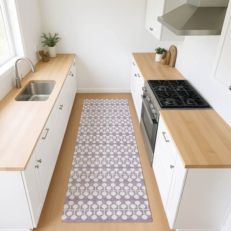 Machine Washable Indoor/ Outdoor Modern Ailey Chantille Rug