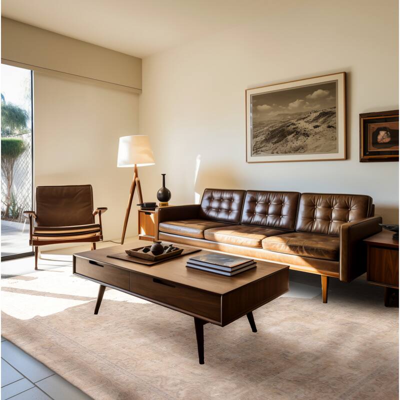ECARPETGALLERY Hand-knotted Antalya Vintage Khaki Wool Rug - 8'4 x 11'5