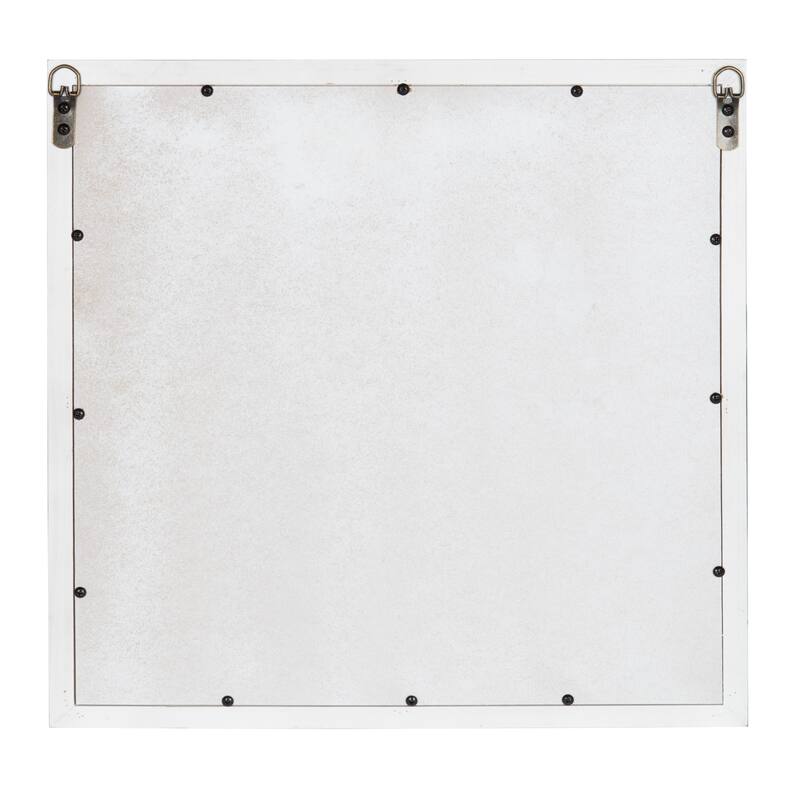 Kate and Laurel Jackson Distressed Wood Windowpane Mirror w/MetalShelf
