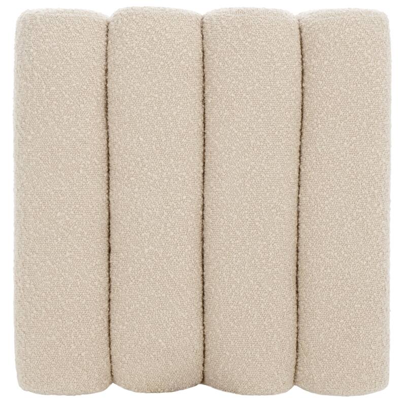 SAFAVIEH Joseph Upholstered Channel Tufted Square Ottoman, Fully Assembled