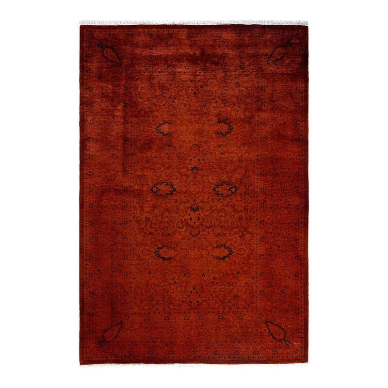 Fine Vibrance One-of-a-Kind Hand-Knotted Area Rug - Gold, 4' 1" x 6' 1" - 4' 1" x 6' 1"