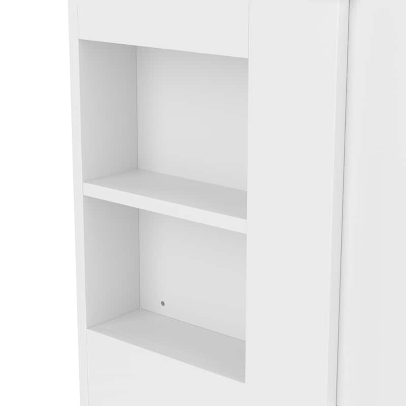 Roomfitters 36 Inch Bathroom Vanity with Sink, Solid Wood Cabinet with Side Rack and Drawers