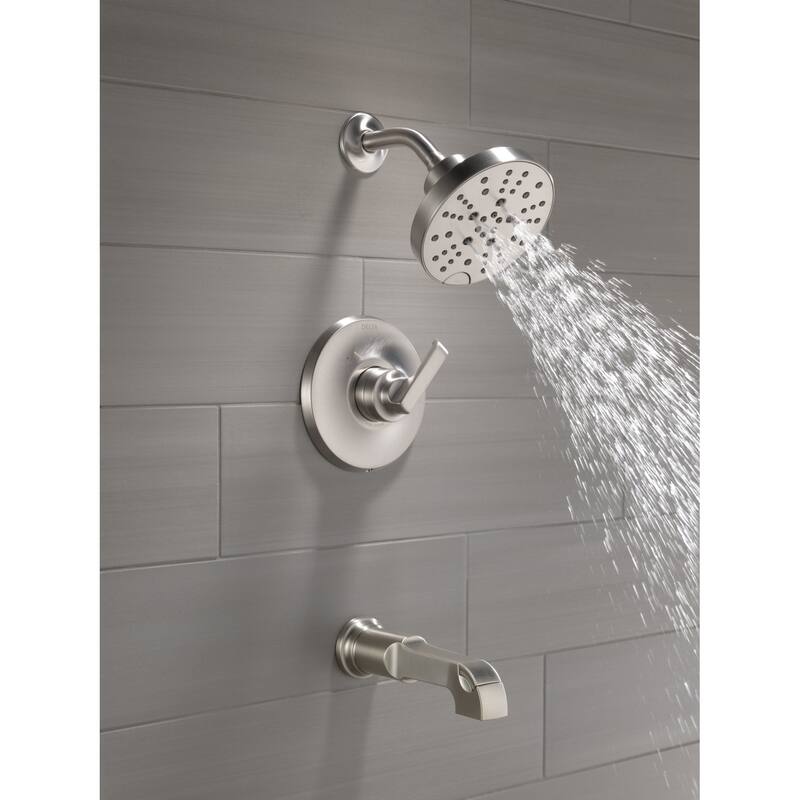 Delta T14489 Tetra Monitor 14 Series Tub and Shower Trim Package with - Lumicoat Champagne Bronze