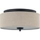 preview thumbnail 1 of 5, Quoizel Blanche Matte Black 3-light Flush Mount