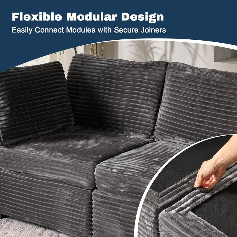 XIZZI Modular Sectional Sofa Chaise Couch with Ottoman