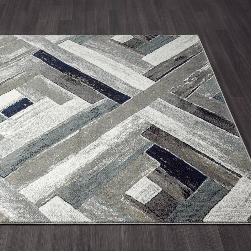 Luxe Weavers Modern Wood Geometric Area Rug, Stain Resistant Carpet