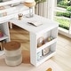 preview thumbnail 6 of 10, Twin Loft Bed w/ Stroage Case & Drawer Cabinet, Shelf Cabinet, Pulling - Out Desk, Rubber Wood Loft Bed w/ Ladder, White