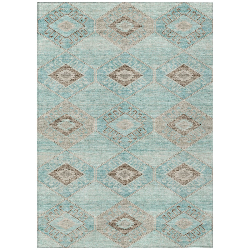 HomeRoots Aztec Transitional Rectangle Outdoor Rug