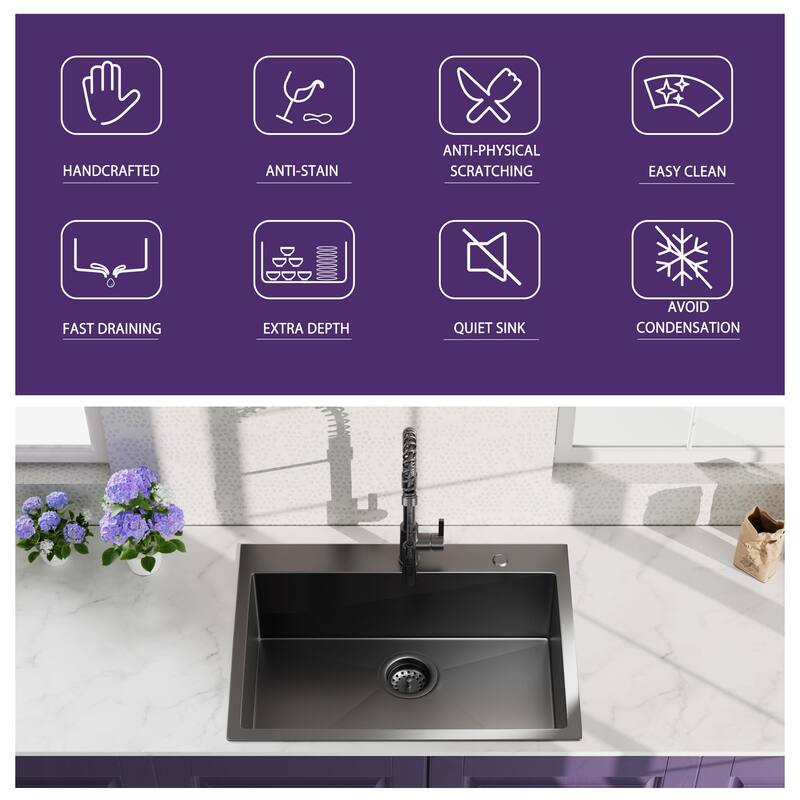 Topmount 18 Gauge 304 Stainless Steel Kitchen Sink