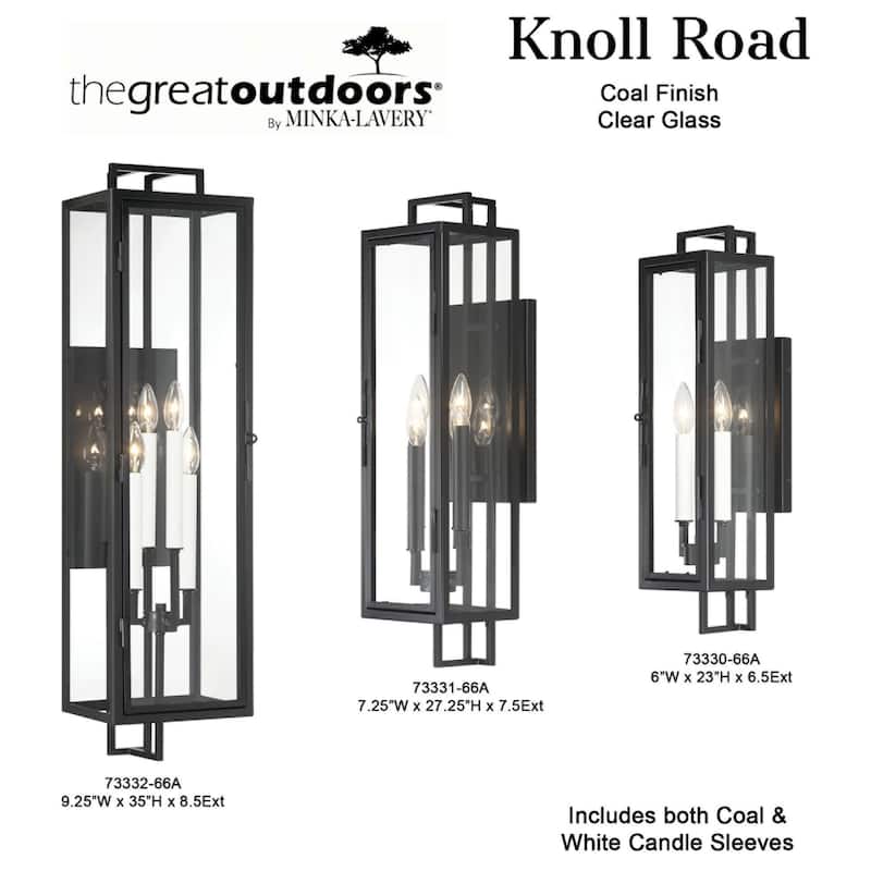 The Great Outdoors 73331 Knoll Road 4 Light 28" Tall Wall Sconce with