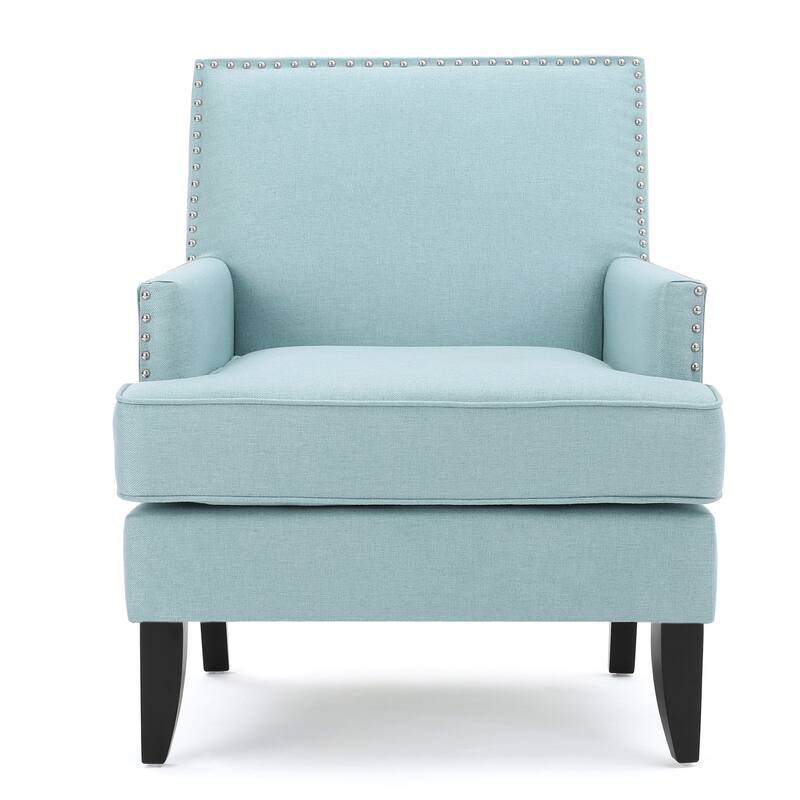 Roomfitters Upholstered Club Chair with Nailhead Trim, Modern Accent Armchair Featuring Cushioned Seat