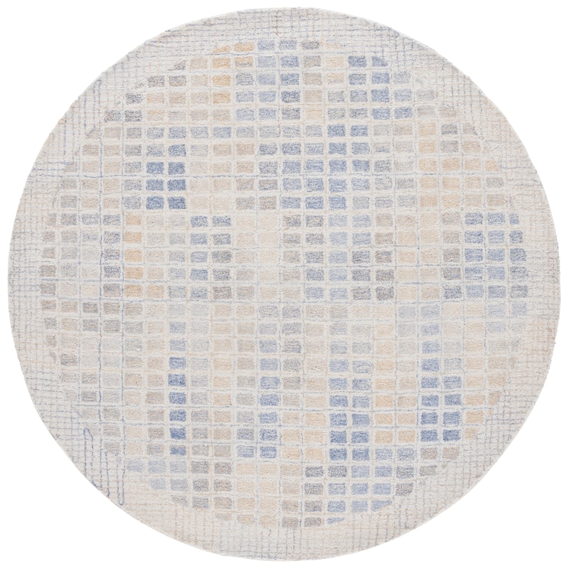 SAFAVIEH Handmade Renewal Clementa Rug - 6' Round - Beige/Grey