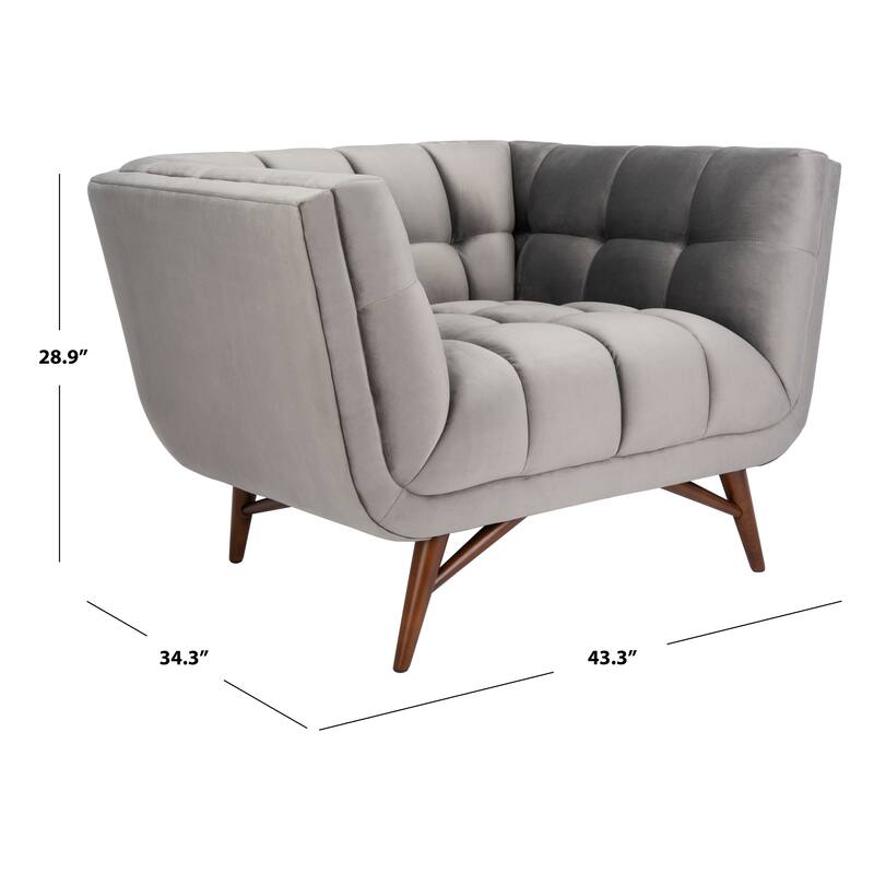 SAFAVIEH Couture Trinchen Mid-Century Tufted Club Chair - 43.3" W x 34.3" L x 28.9" H - 43Wx34Dx29H